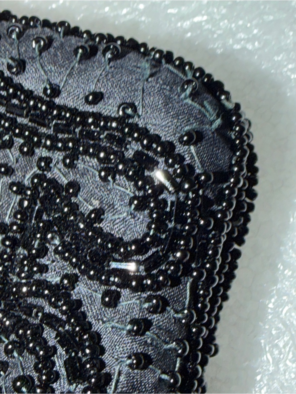 Vintage Schildkraut Black Beaded Formal Clutch Purse - Picture 6 of 13